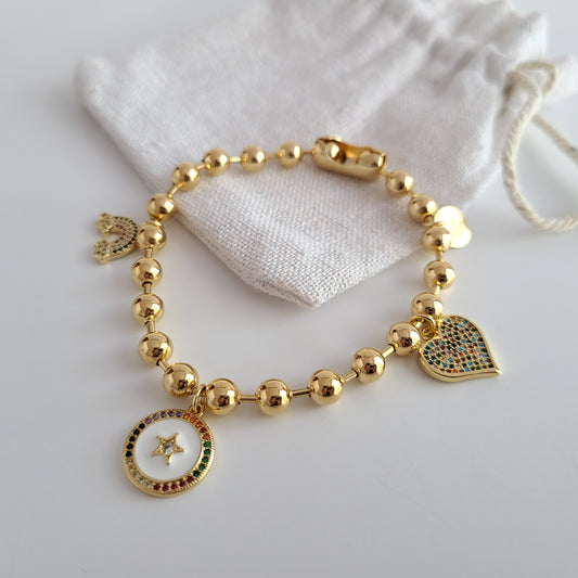 Gold Ball Chain Bracelet - Hope