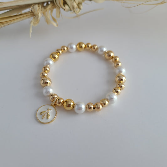 Bracelet Libellule & Perles