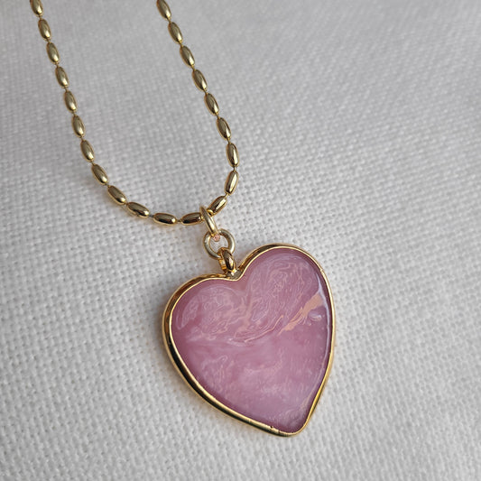 Rose Murano Heart Necklace