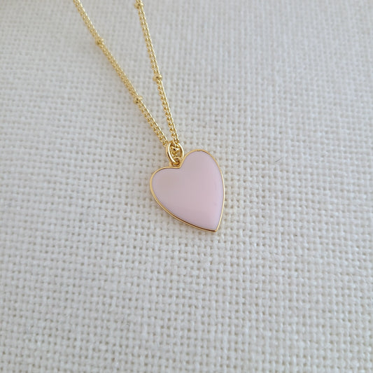 Collier Coeur Rose