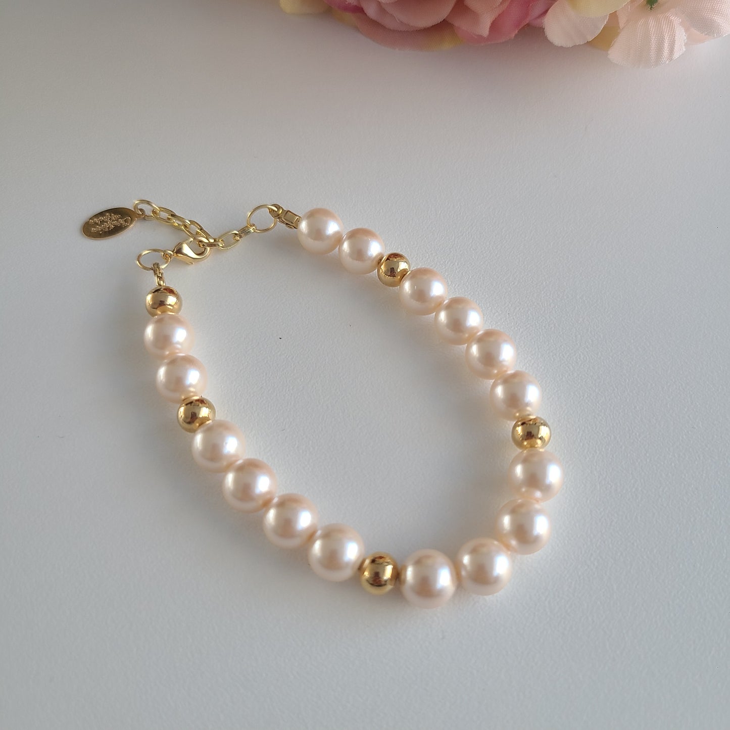 Bracelet de perles roses