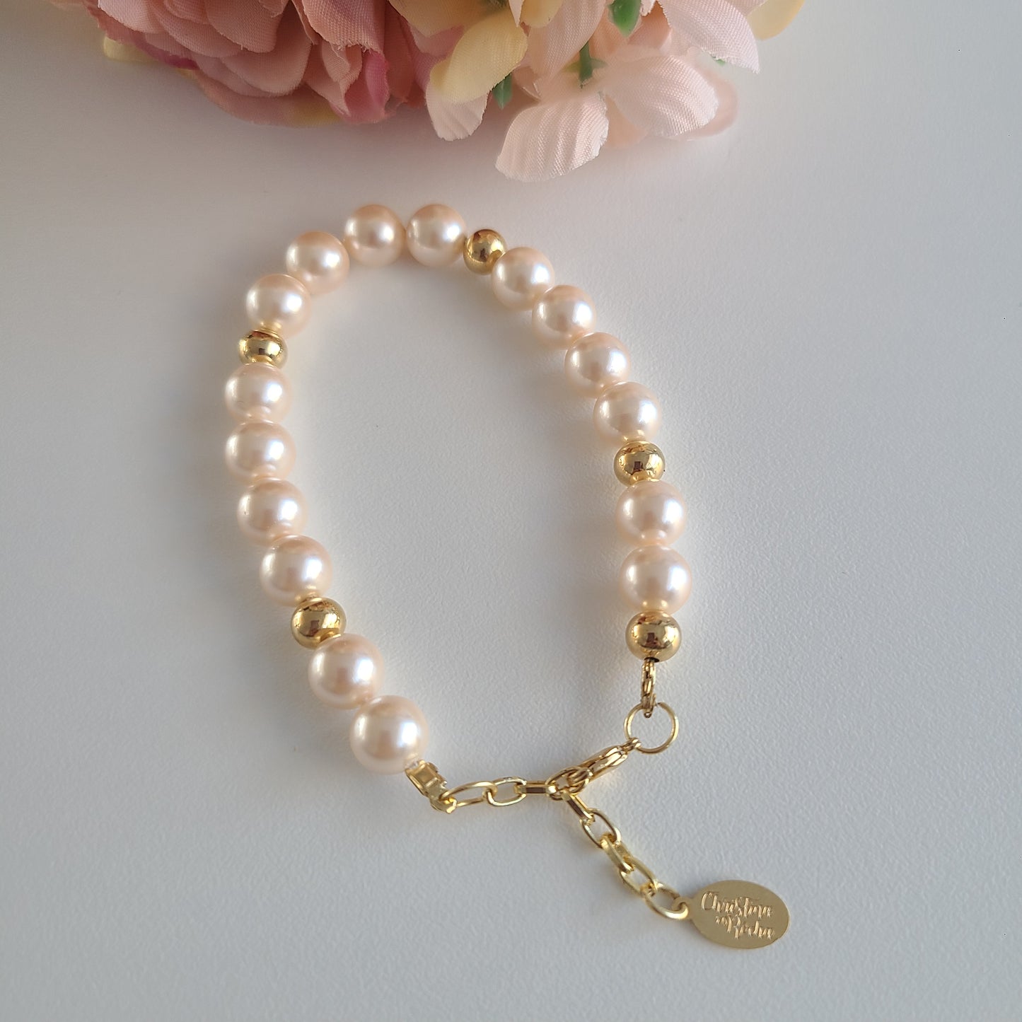 Bracelet de perles roses