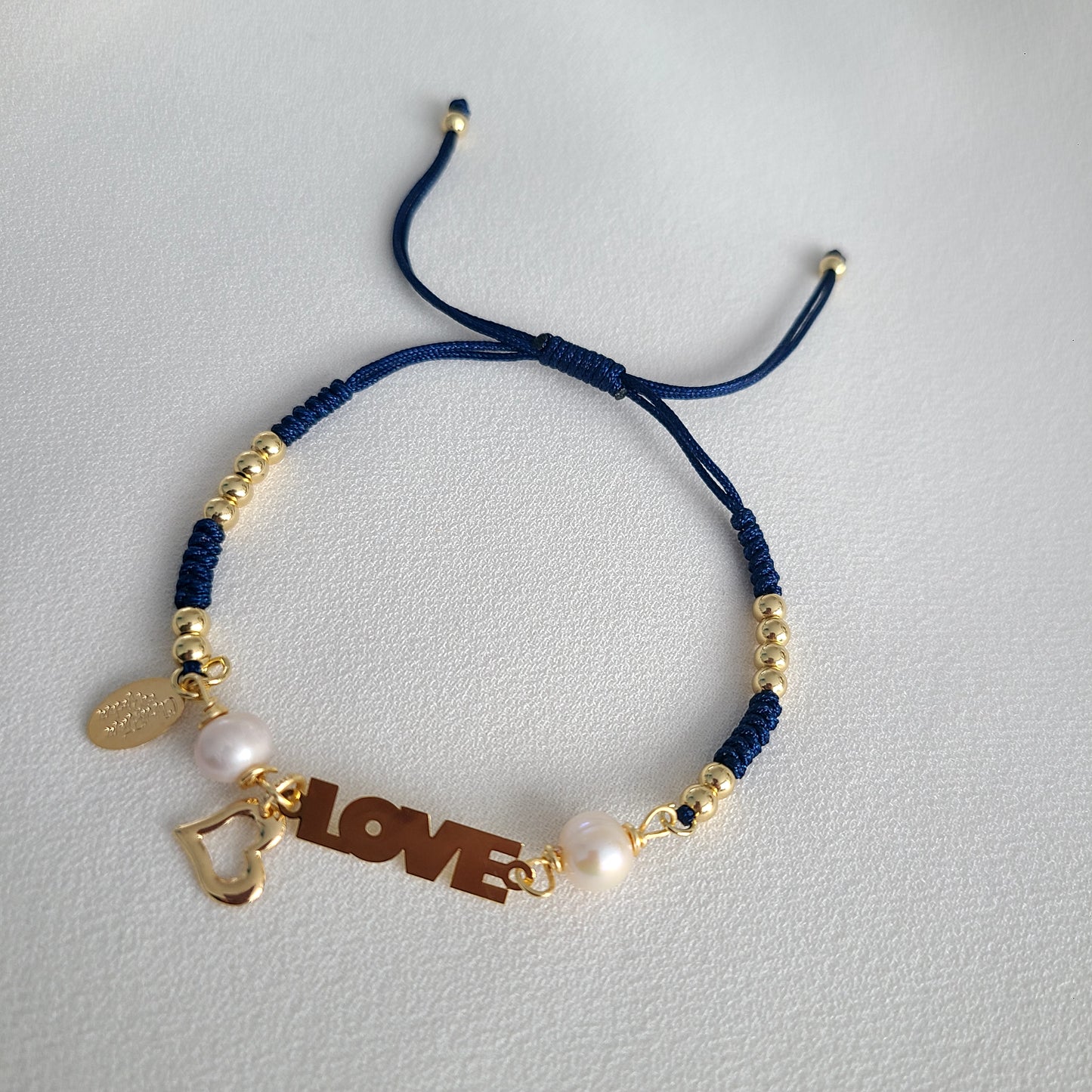 Navy Blue Love & Heart Bracelet