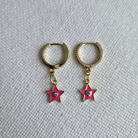 Dream Pink Hoops Earrings