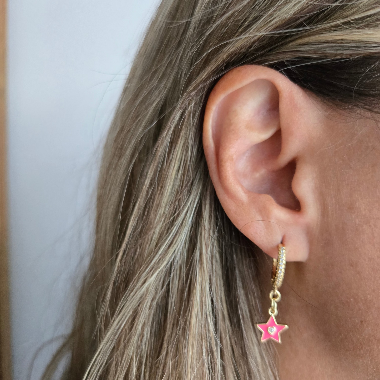 Boucles d'oreilles créoles roses de rêve