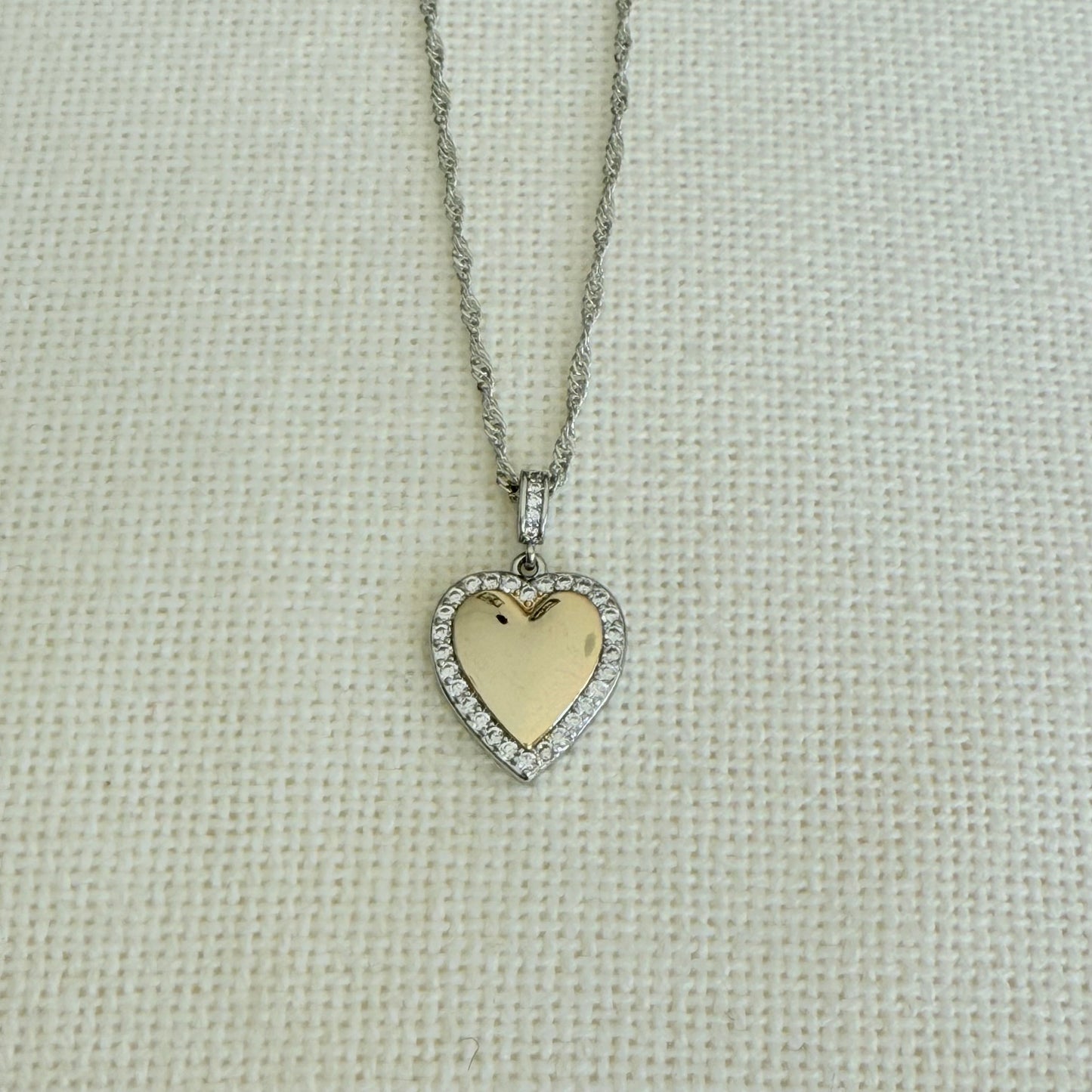 Golden Silver Heart Necklace