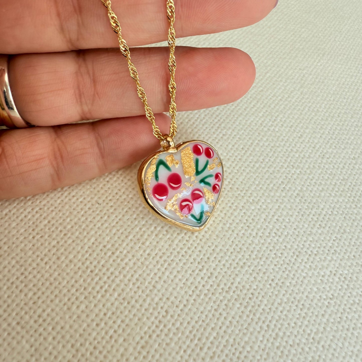 Cherry Heart Necklace