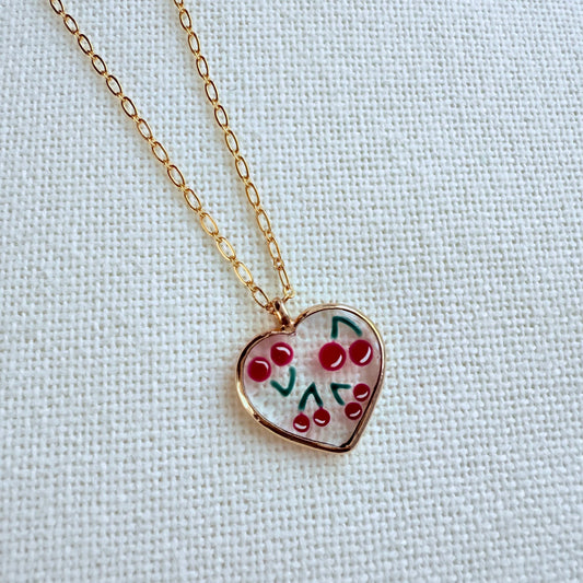 Cherry Heart Necklace