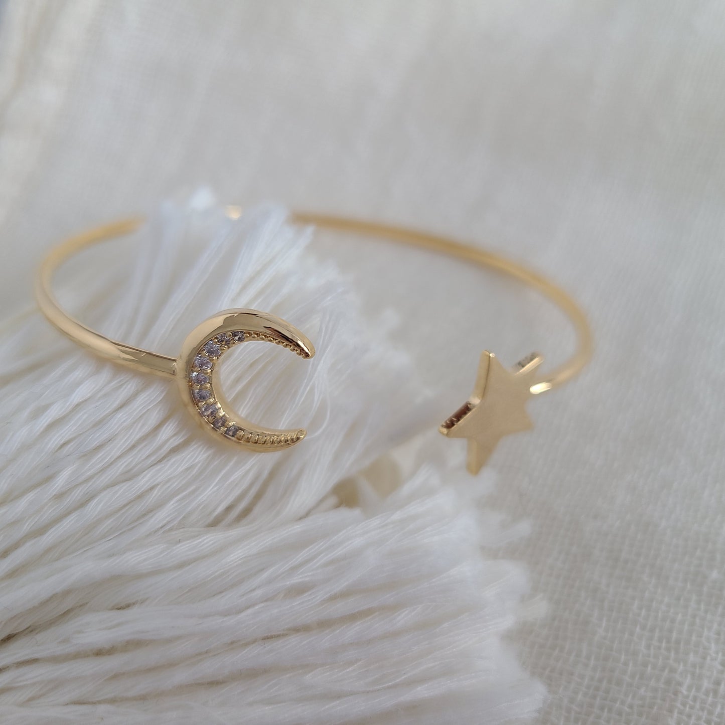 Star & Moon Bangle Bracelet