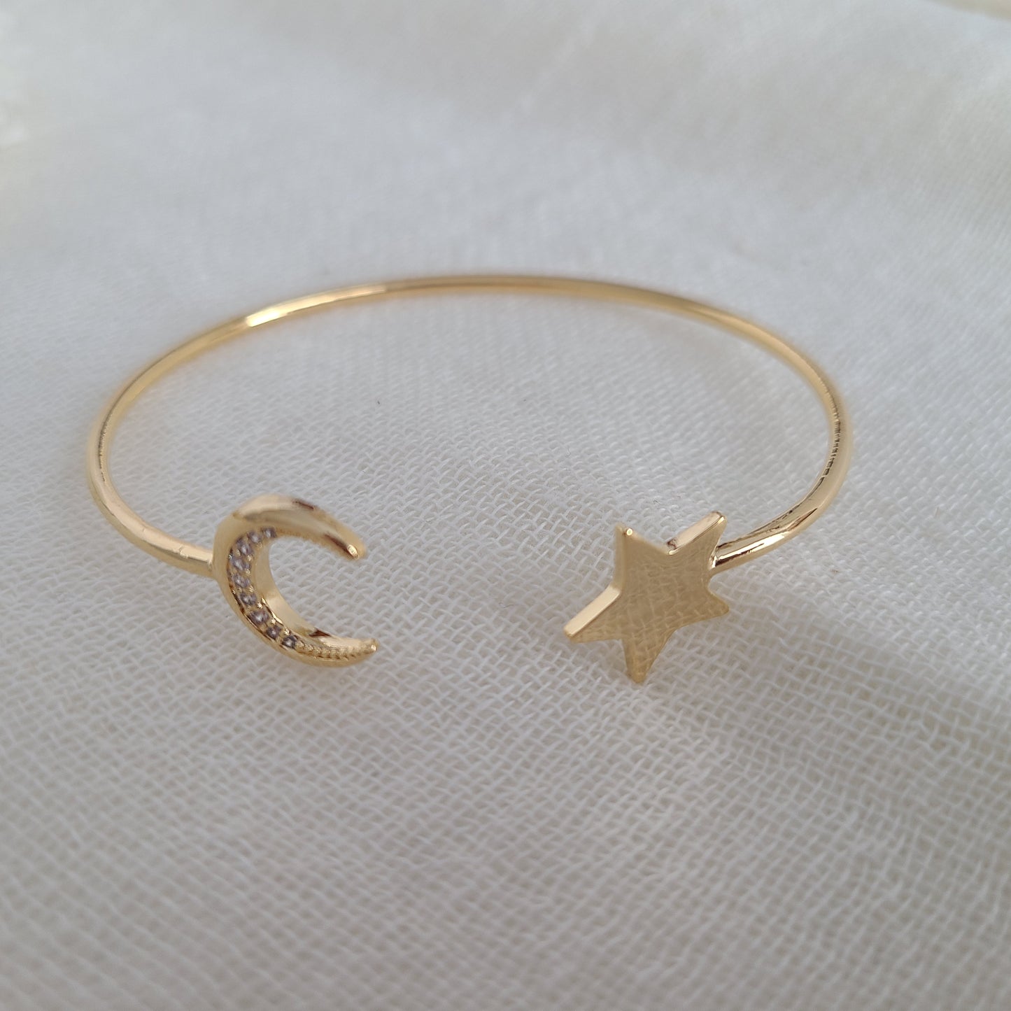 Star & Moon Bangle Bracelet