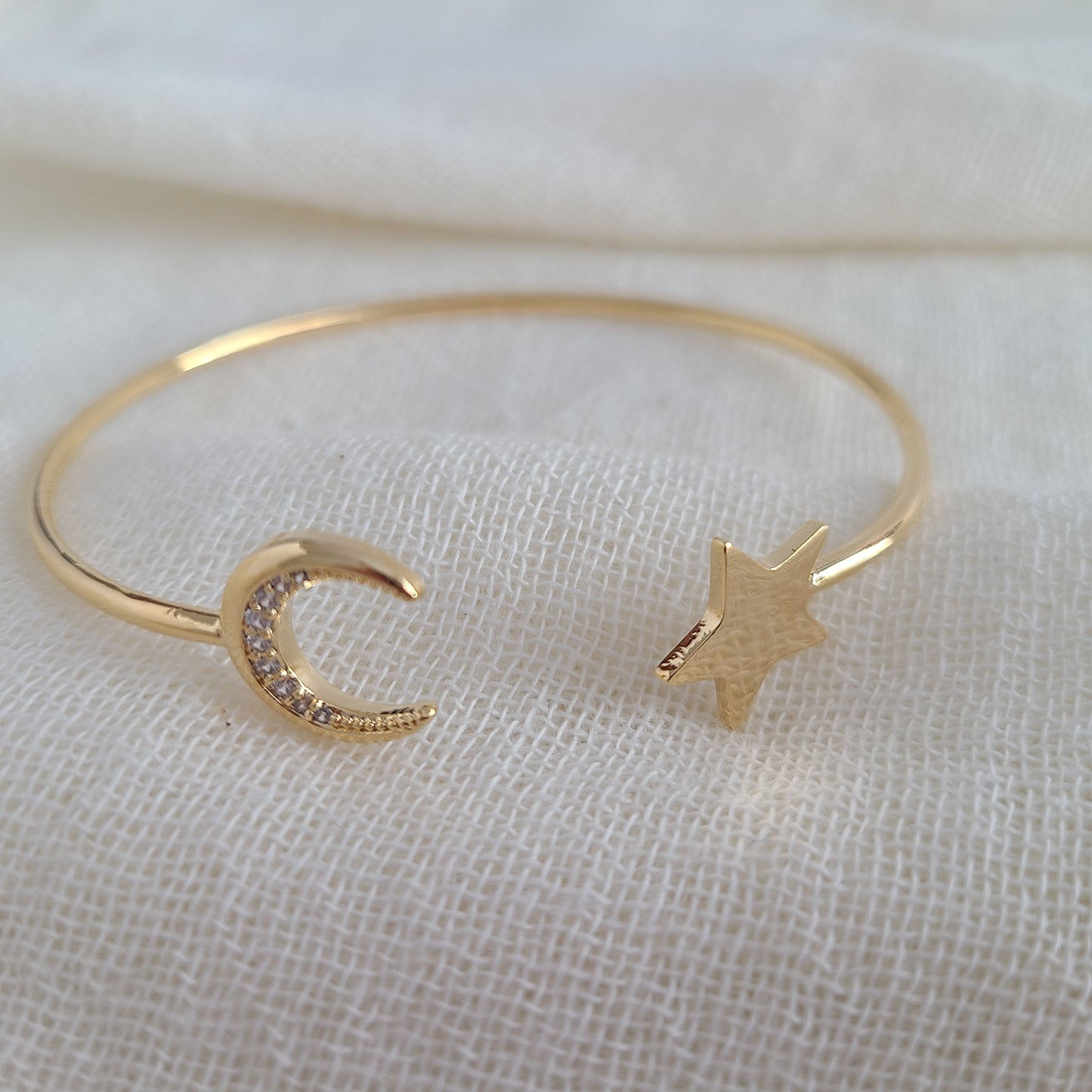 Star & Moon Bangle Bracelet