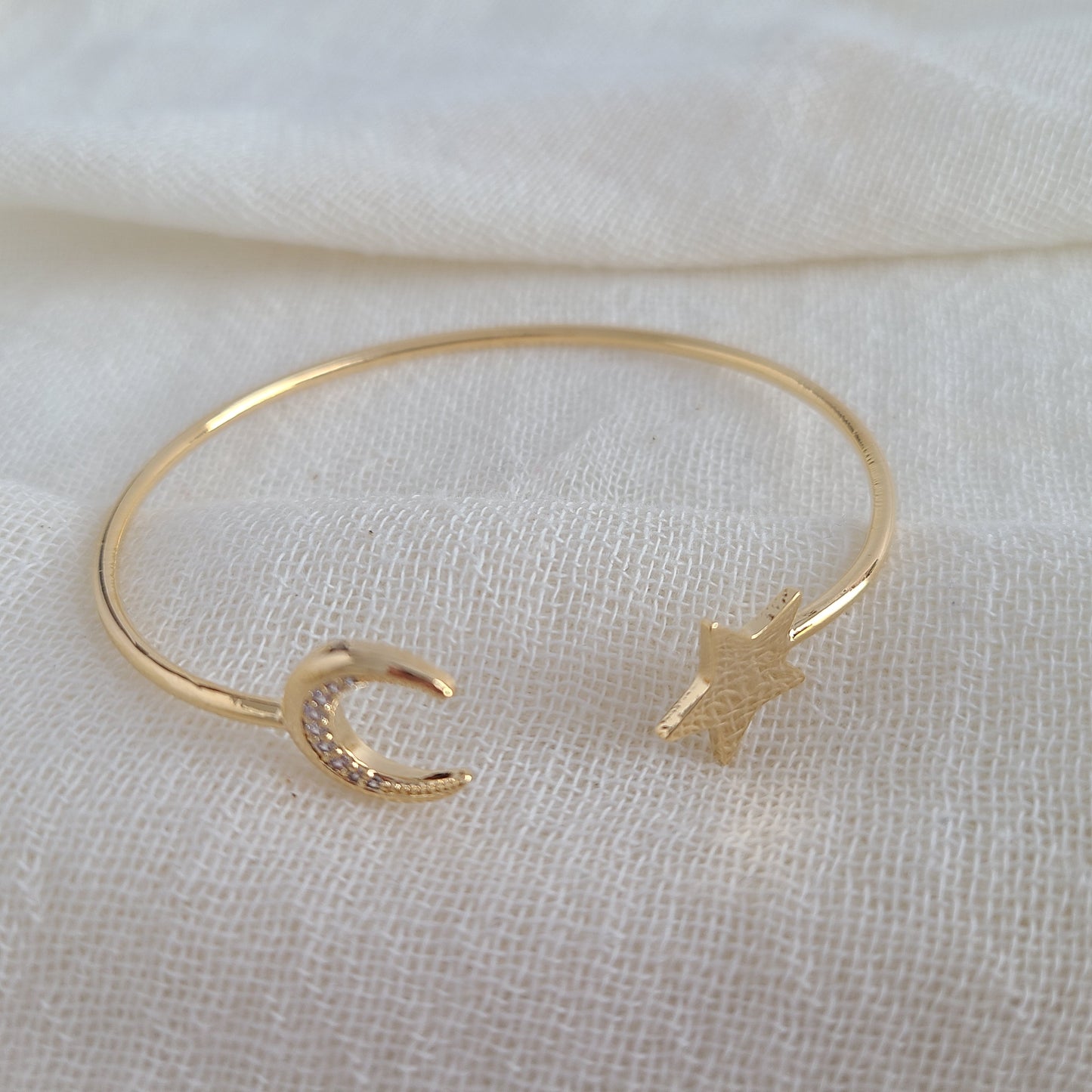 Star & Moon Bangle Bracelet