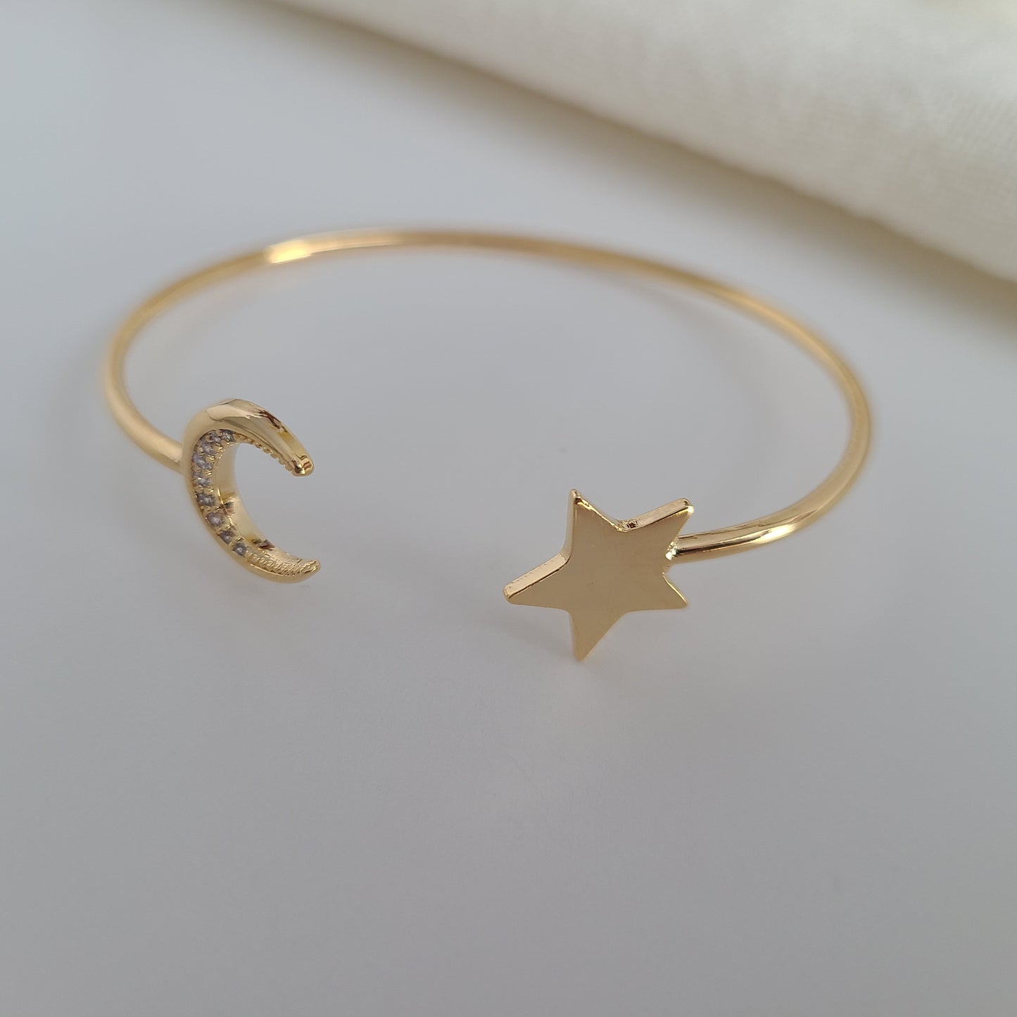 Star & Moon Bangle Bracelet