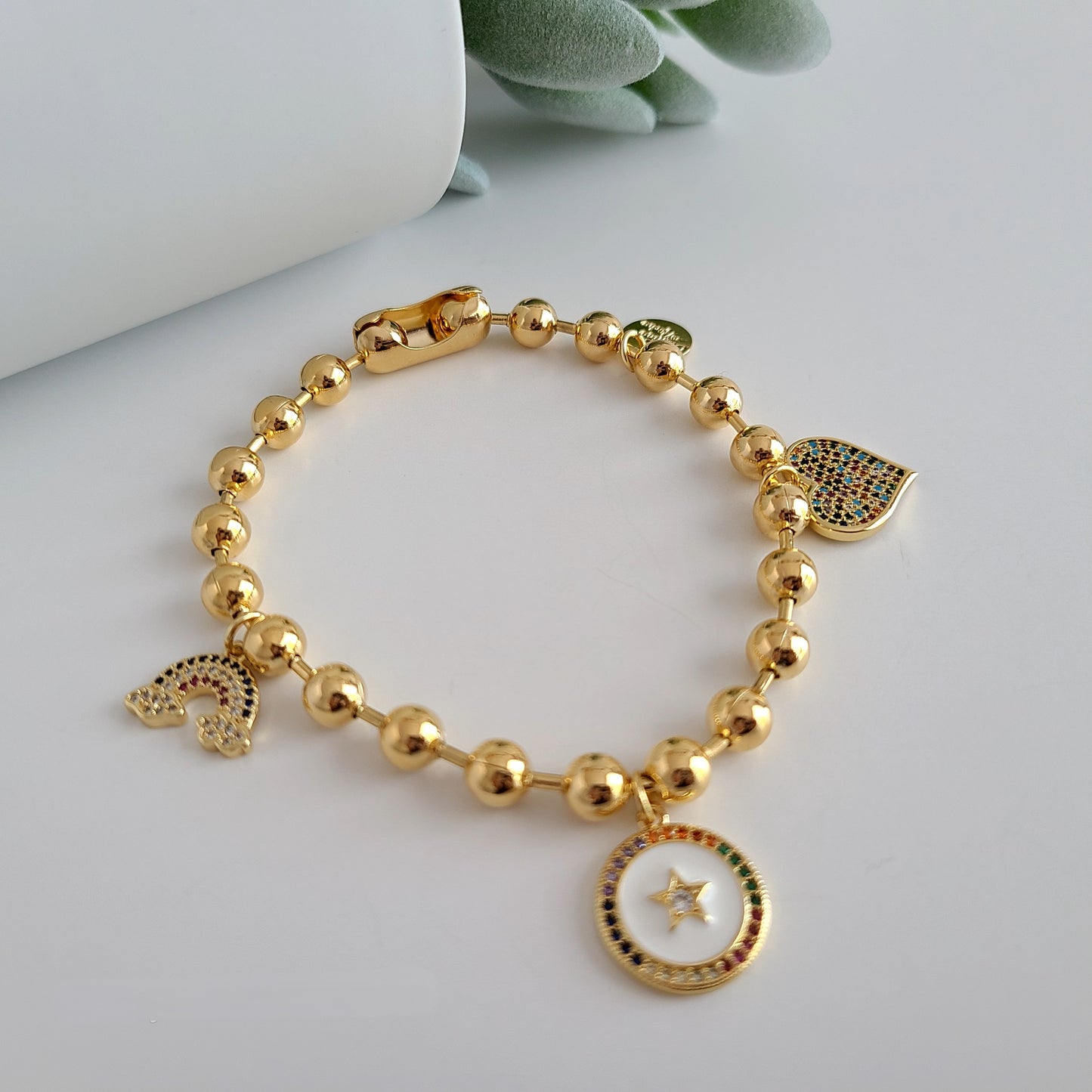 Gold Ball Chain Bracelet - Hope