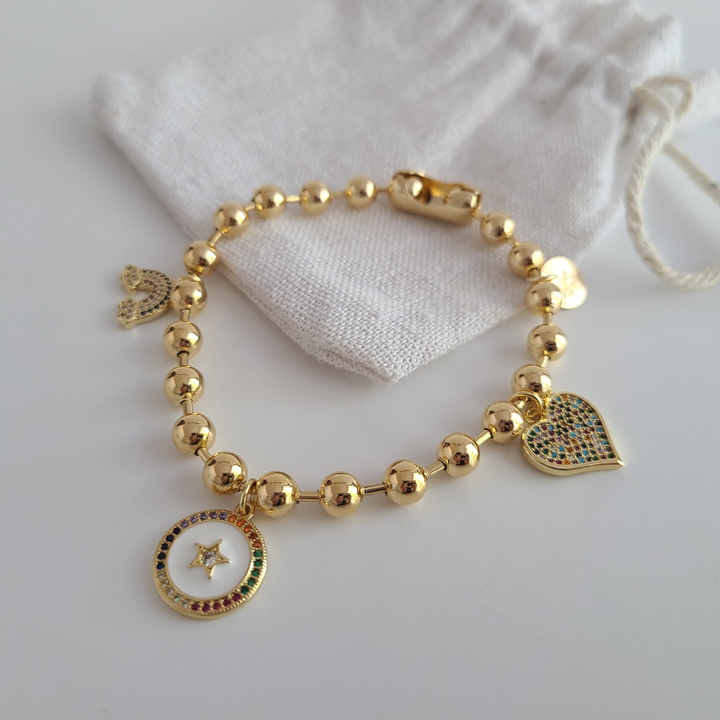 Gold Ball Chain Bracelet - Hope