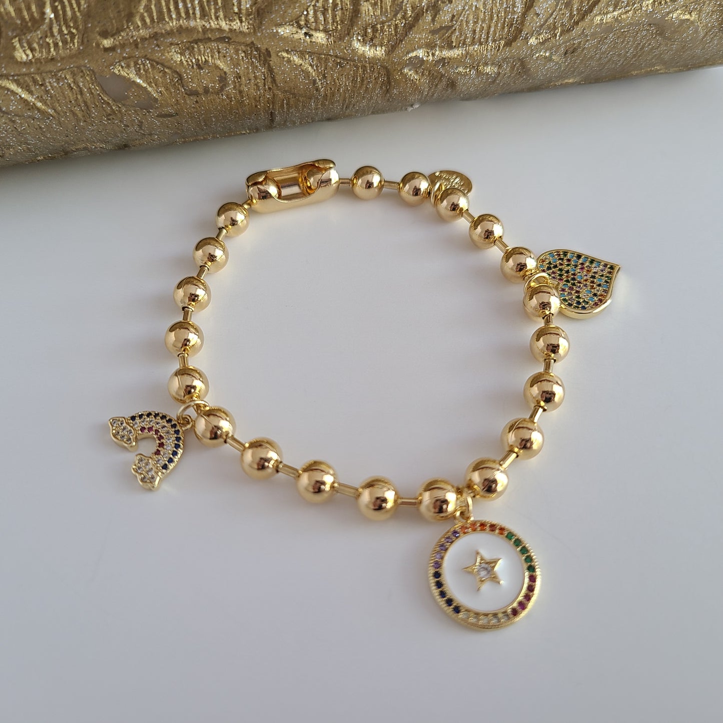 Gold Ball Chain Bracelet - Hope