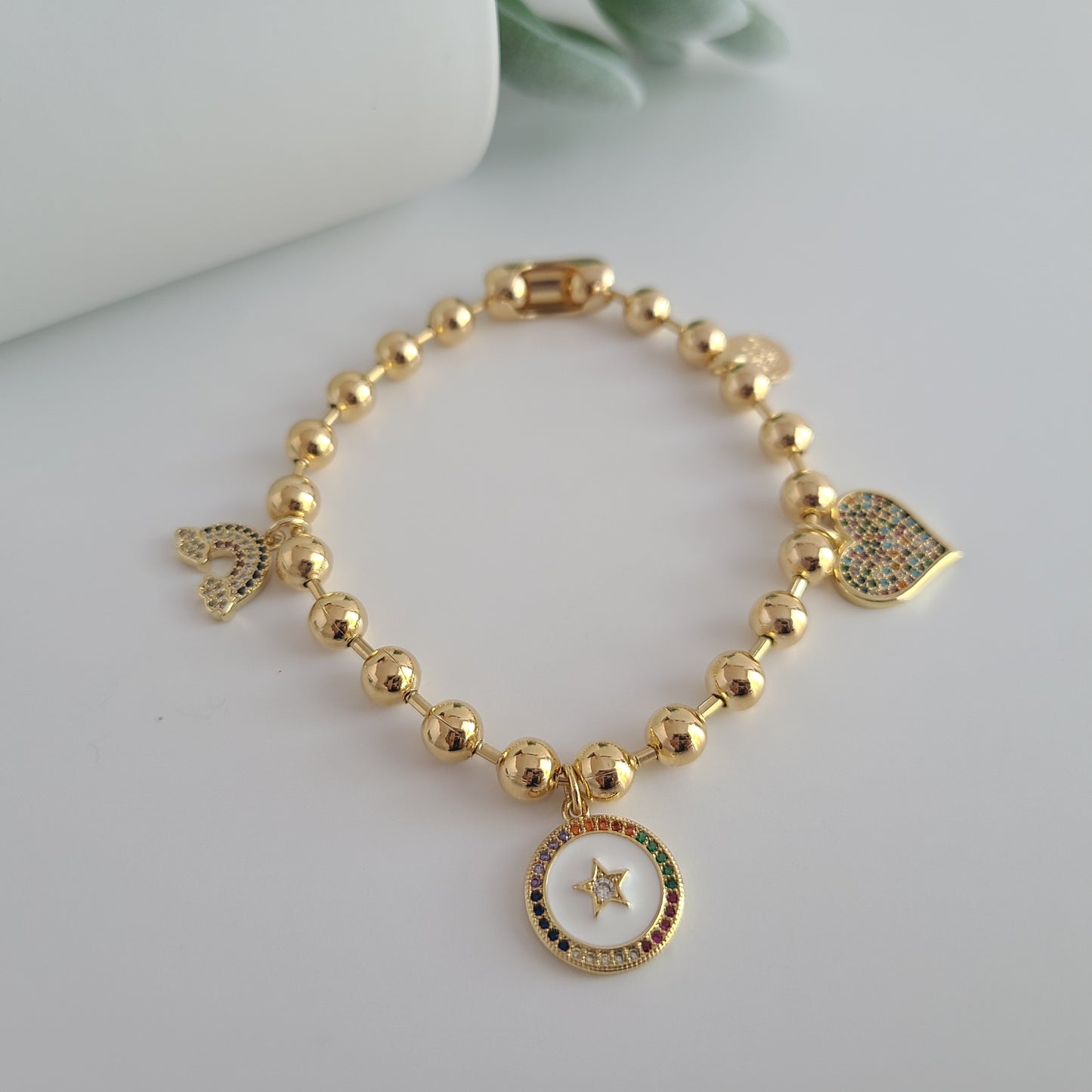 Gold Ball Chain Bracelet - Hope