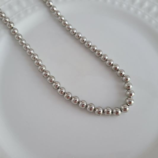 Collier chaîne à billes en argent