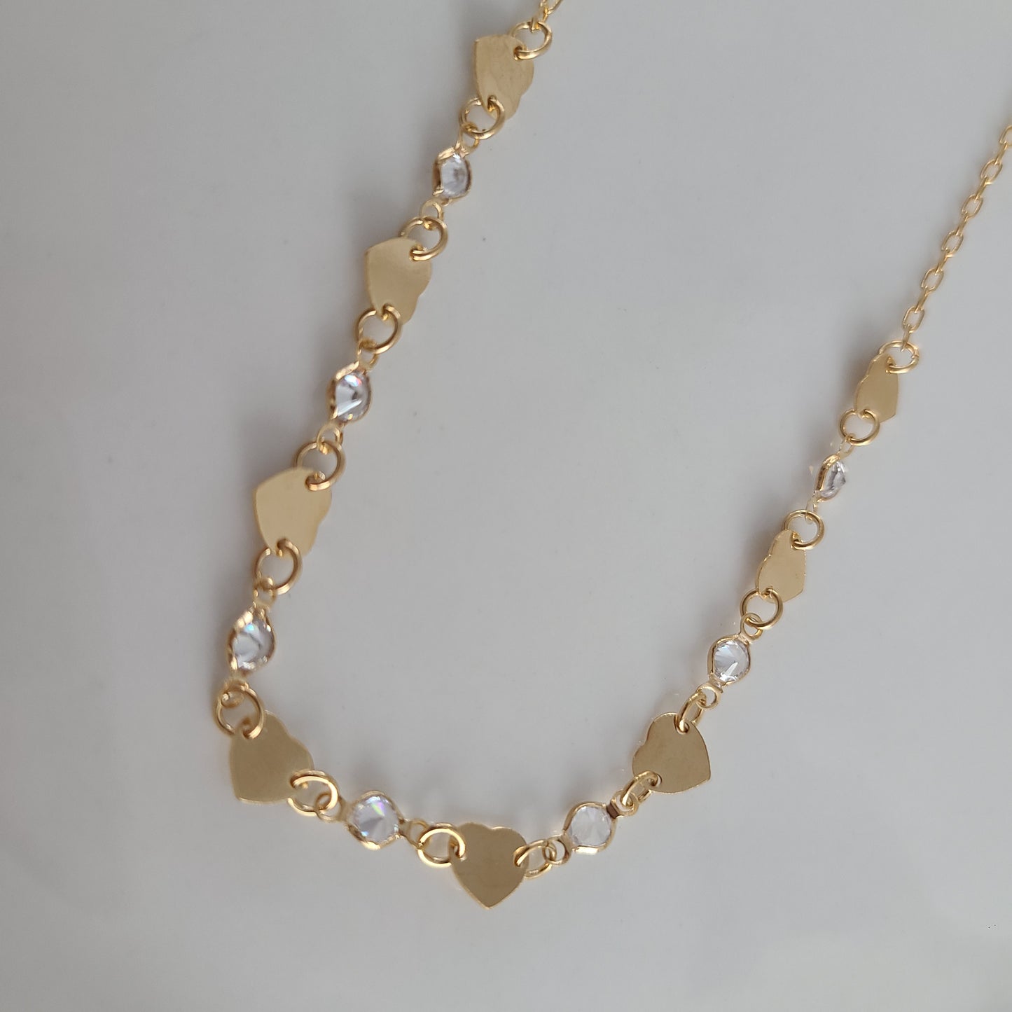 Collier coeur et cristal