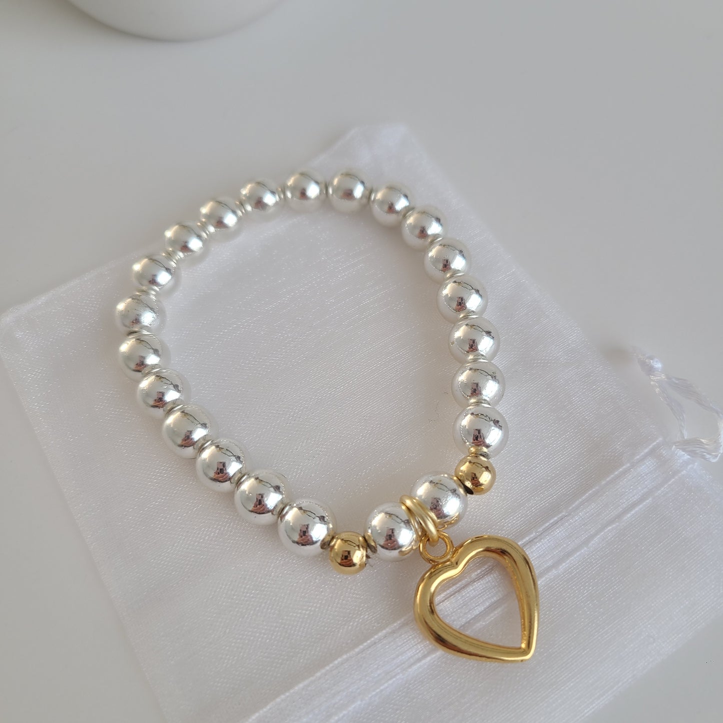 Silver & Gold Heart Bracelet