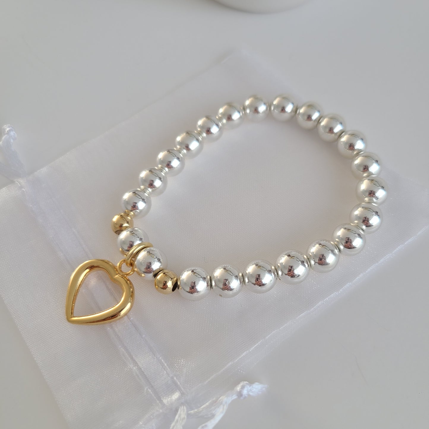 Silver & Gold Heart Bracelet