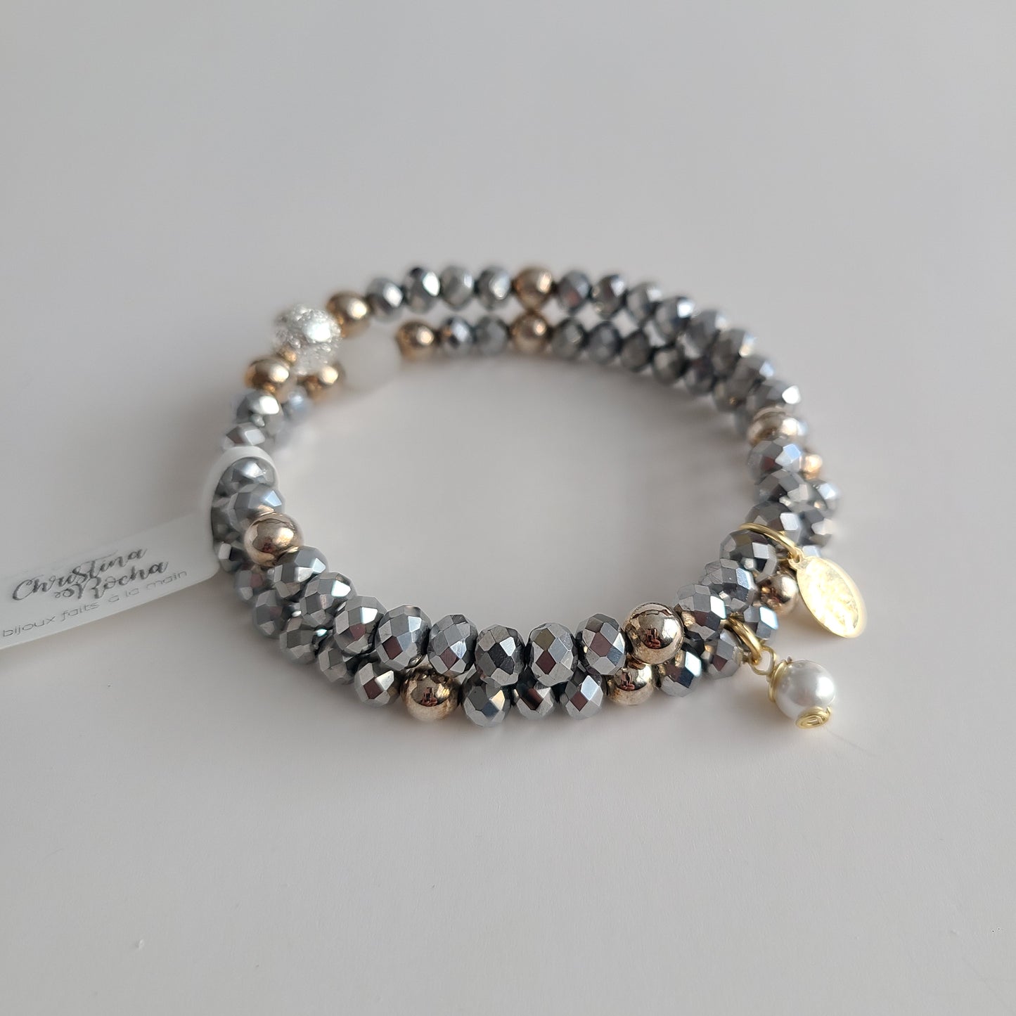 Double Bracelet - Silver Murano Crystal