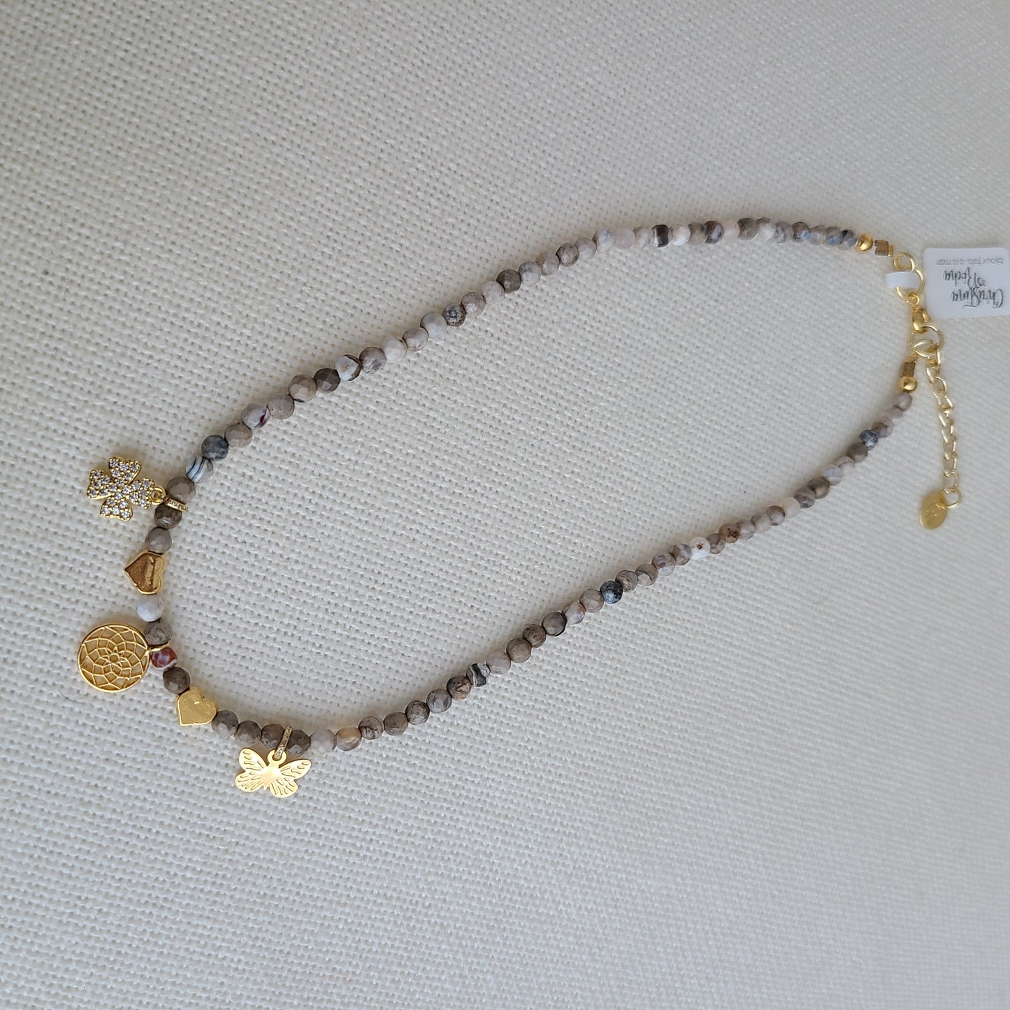 Collier en pierres d'agate mandala