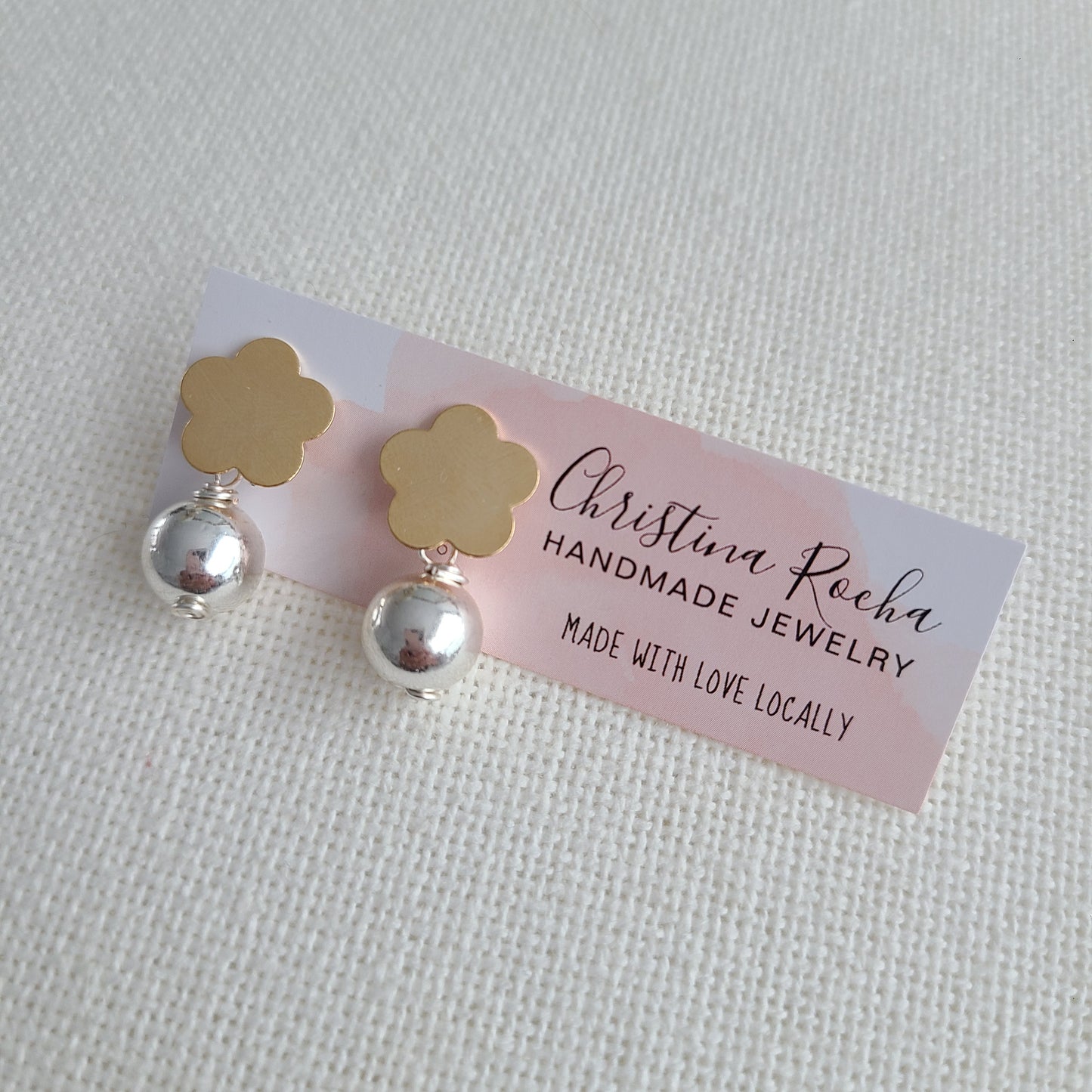 Boucles d'oreilles Fleurs d'or