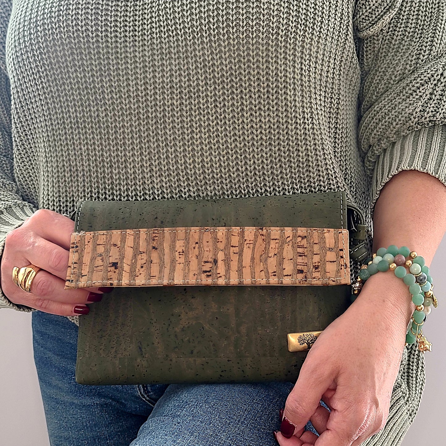 Mila Cork Handbag - Green