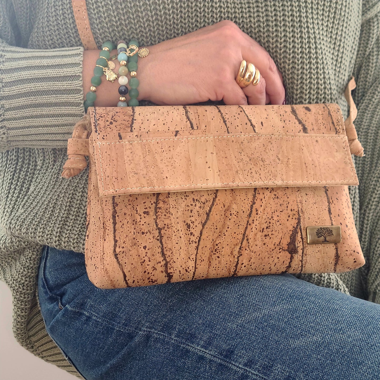 Mila Cork Handbag - Brown