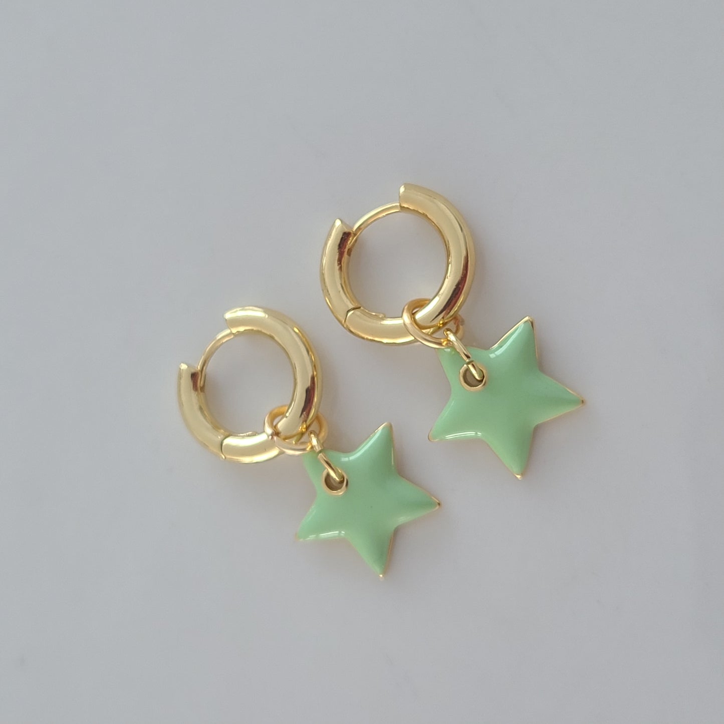 Samantha Huggie Hoop Earrings - Green