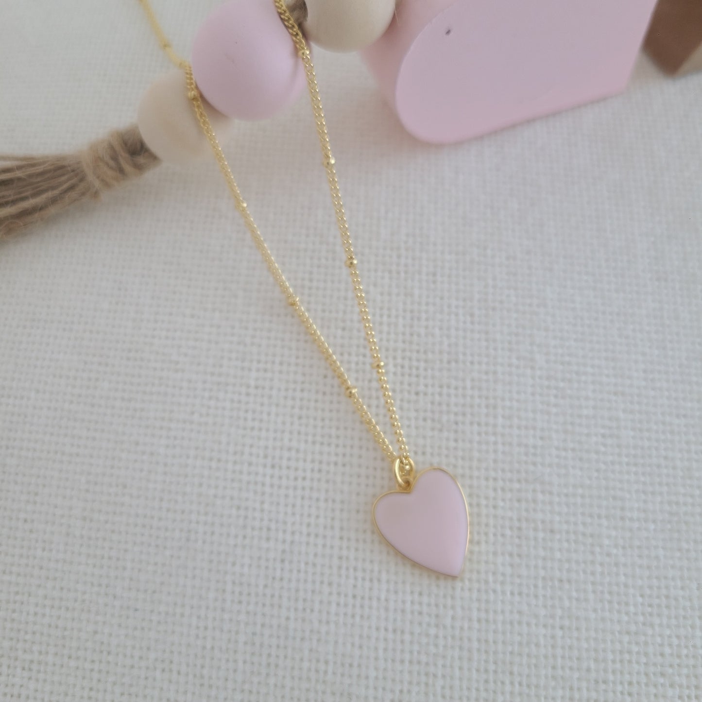 Collier Coeur Rose