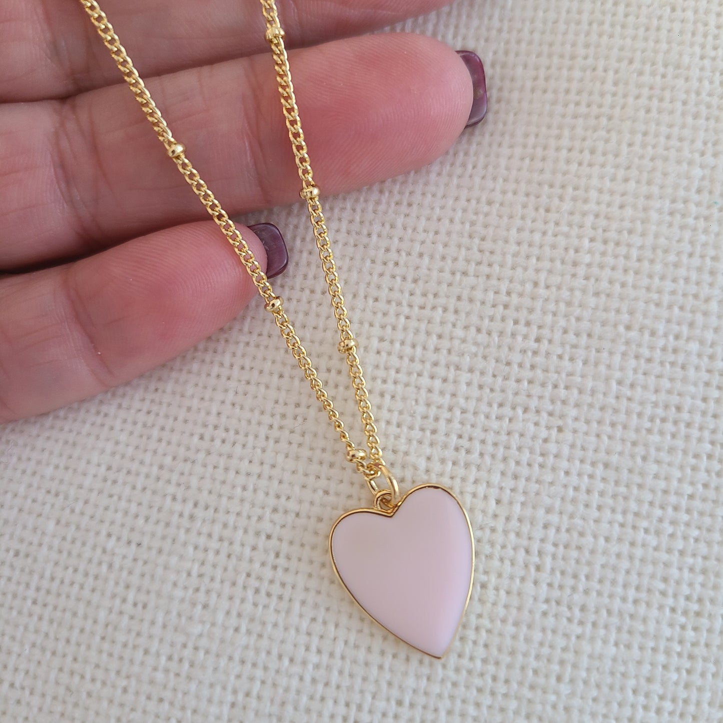 Collier Coeur Rose