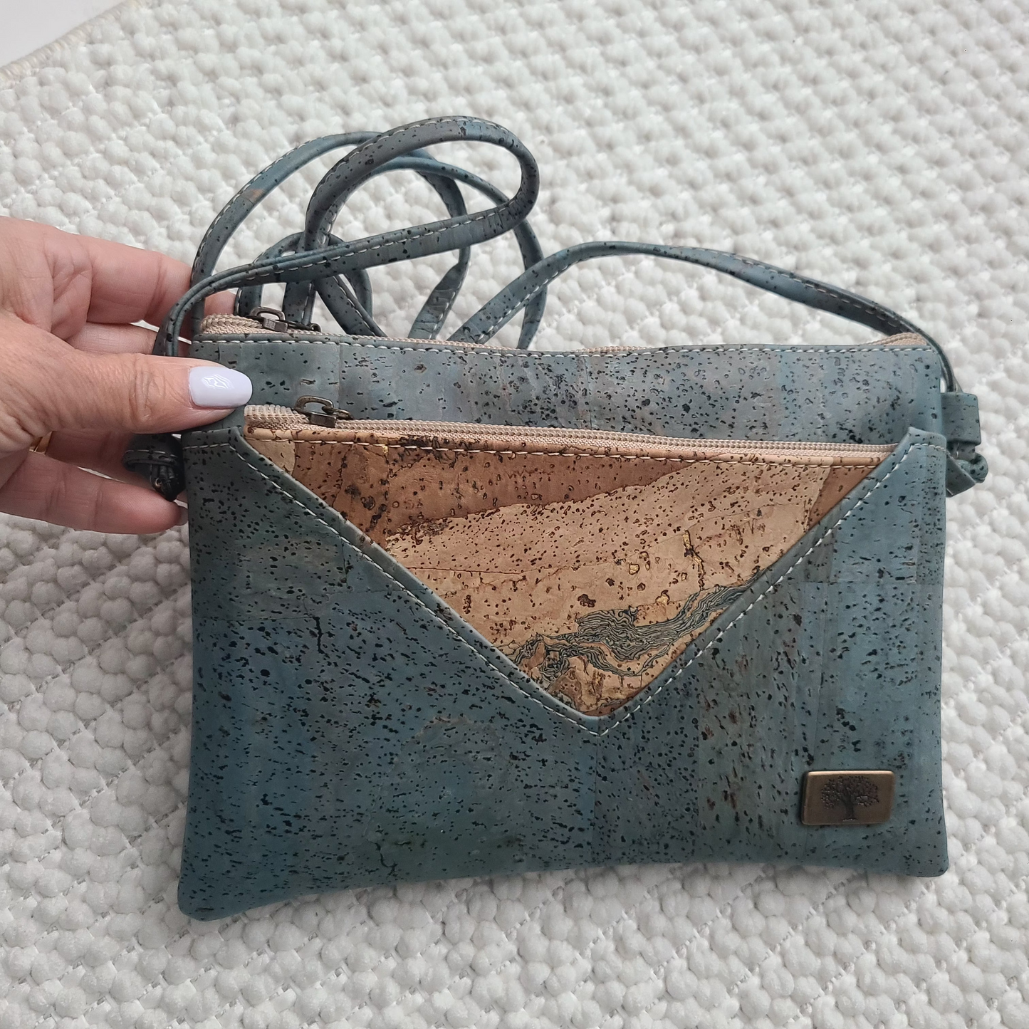 Veronique Cork Handbag - Turquoise