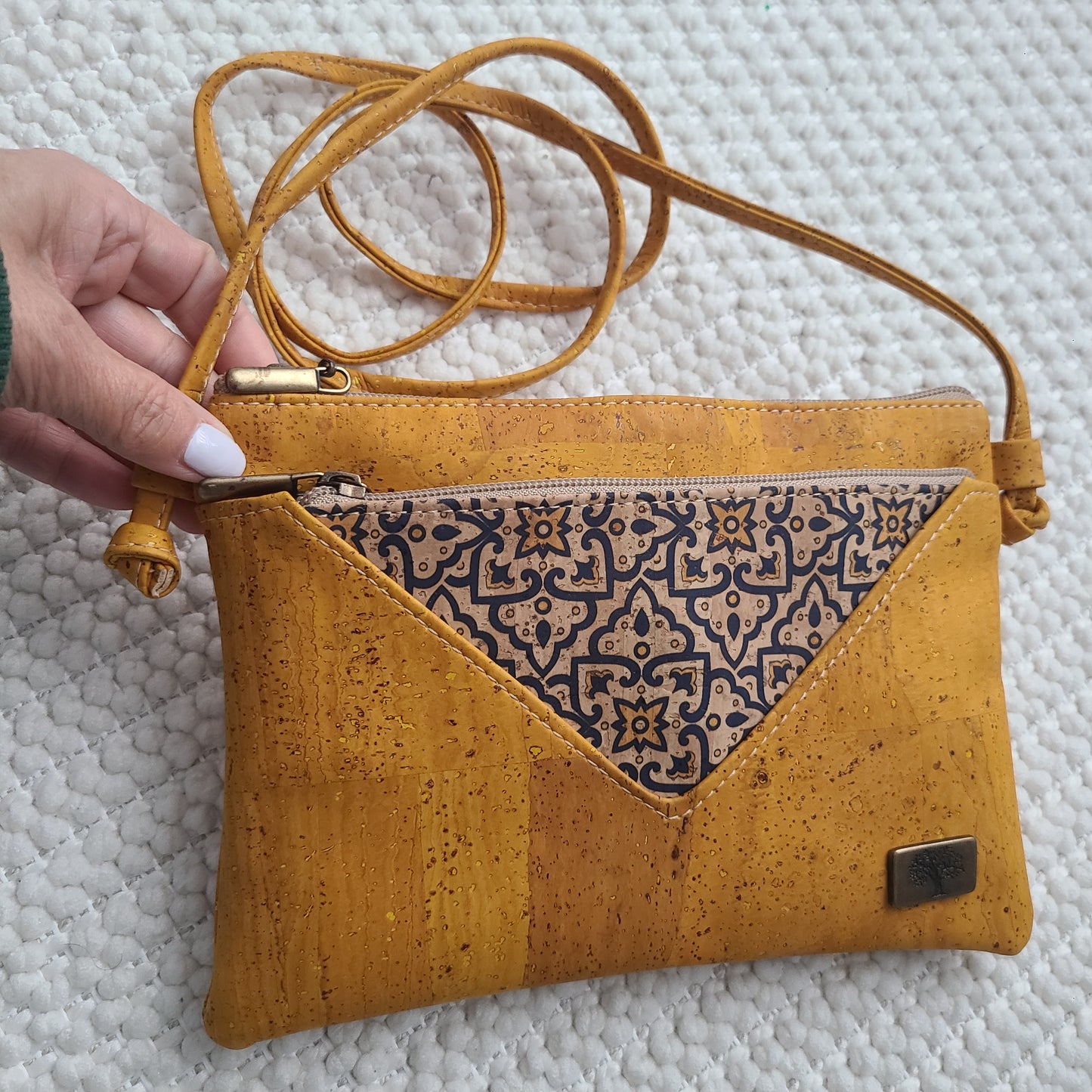 Veronique Cork Handbag - Mustard