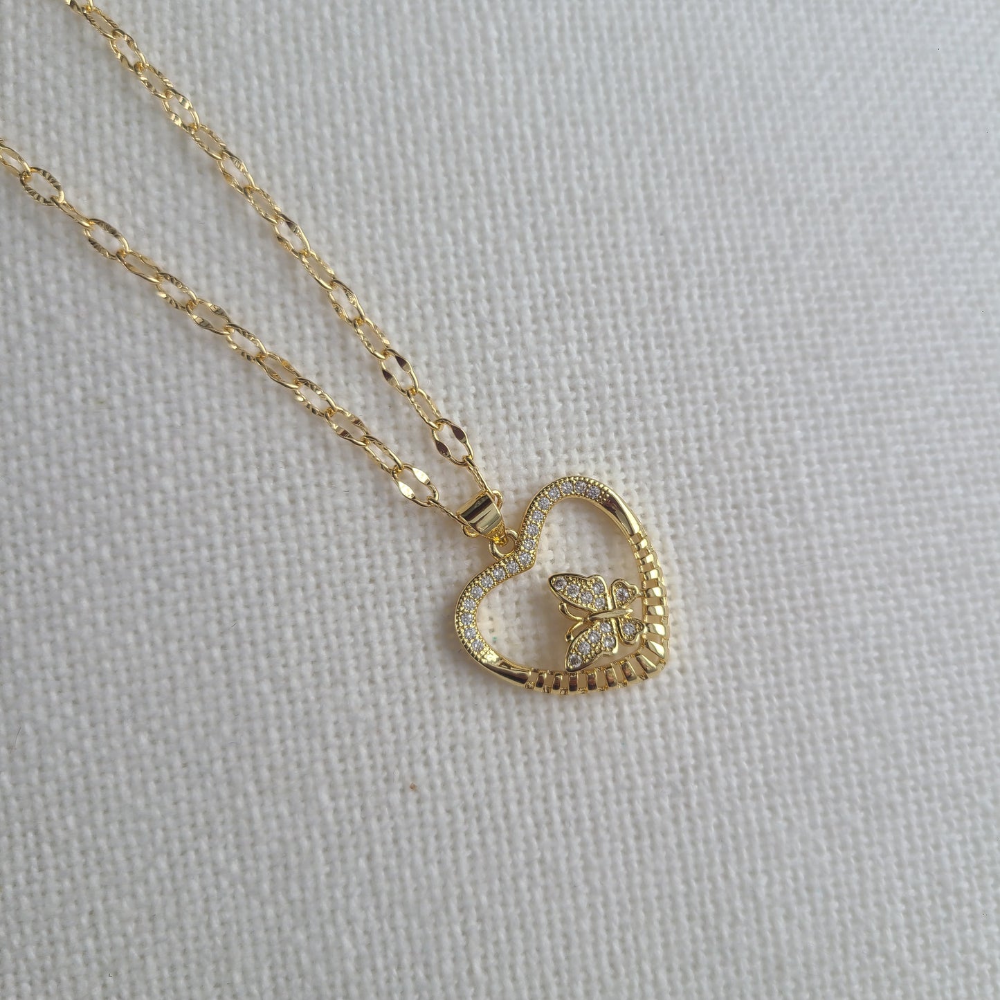 Heart & Butterfly Necklace