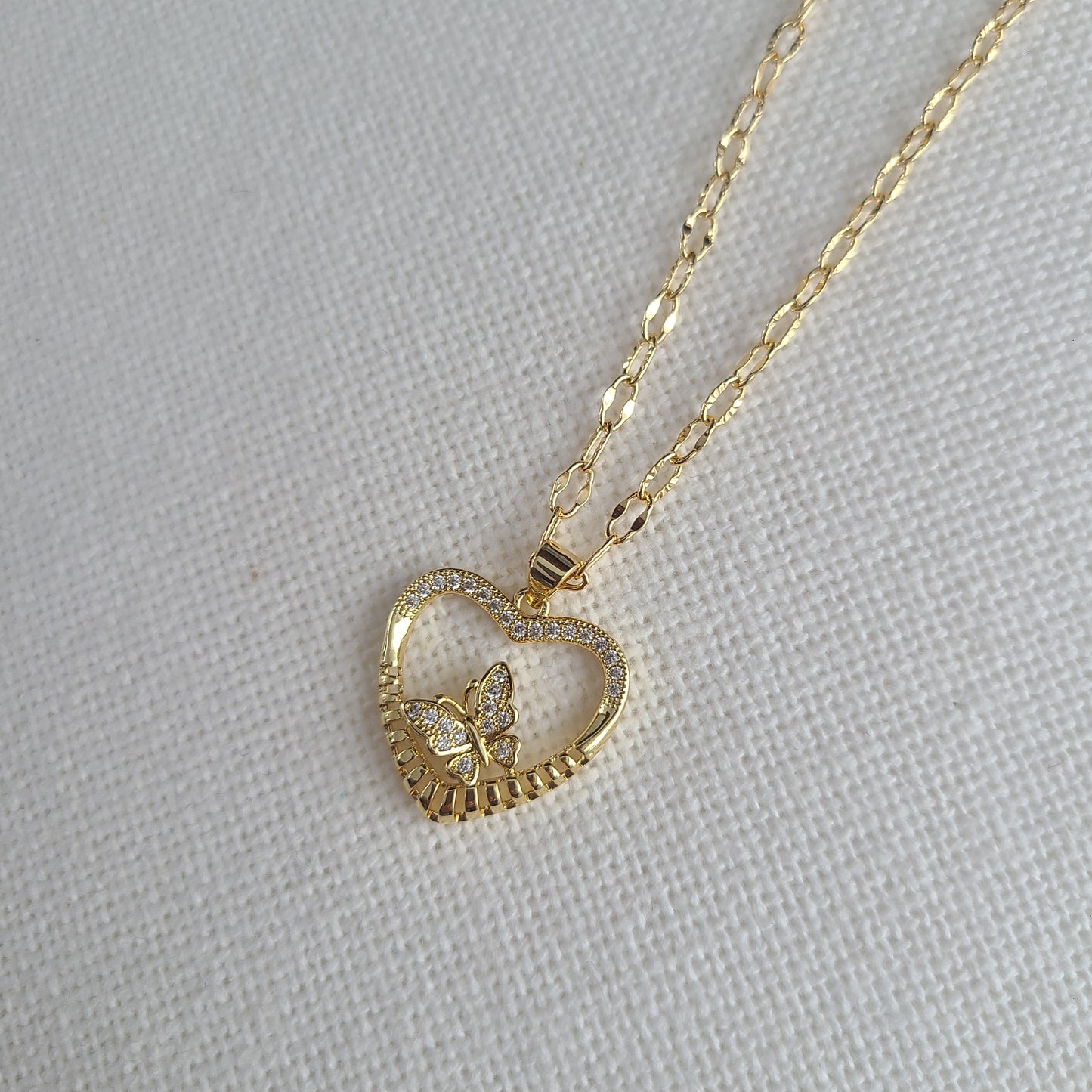 Heart & Butterfly Necklace