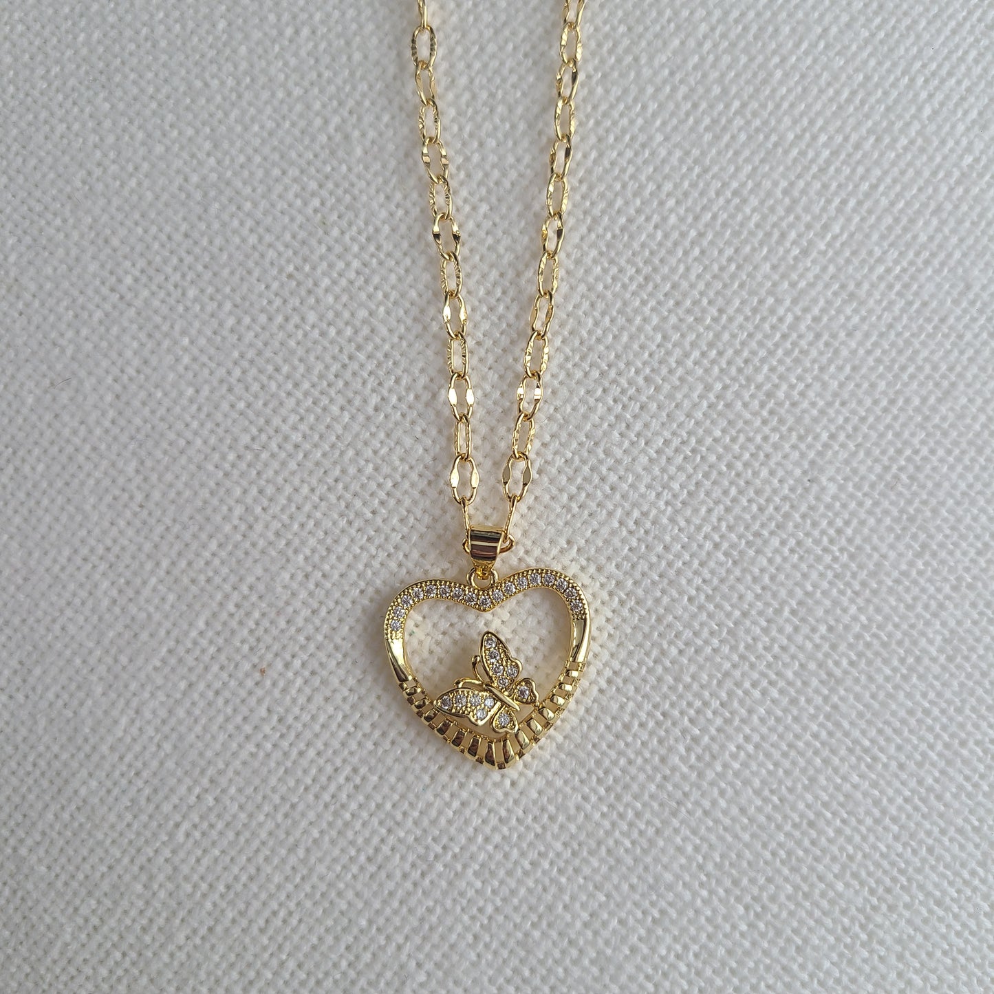 Heart & Butterfly Necklace