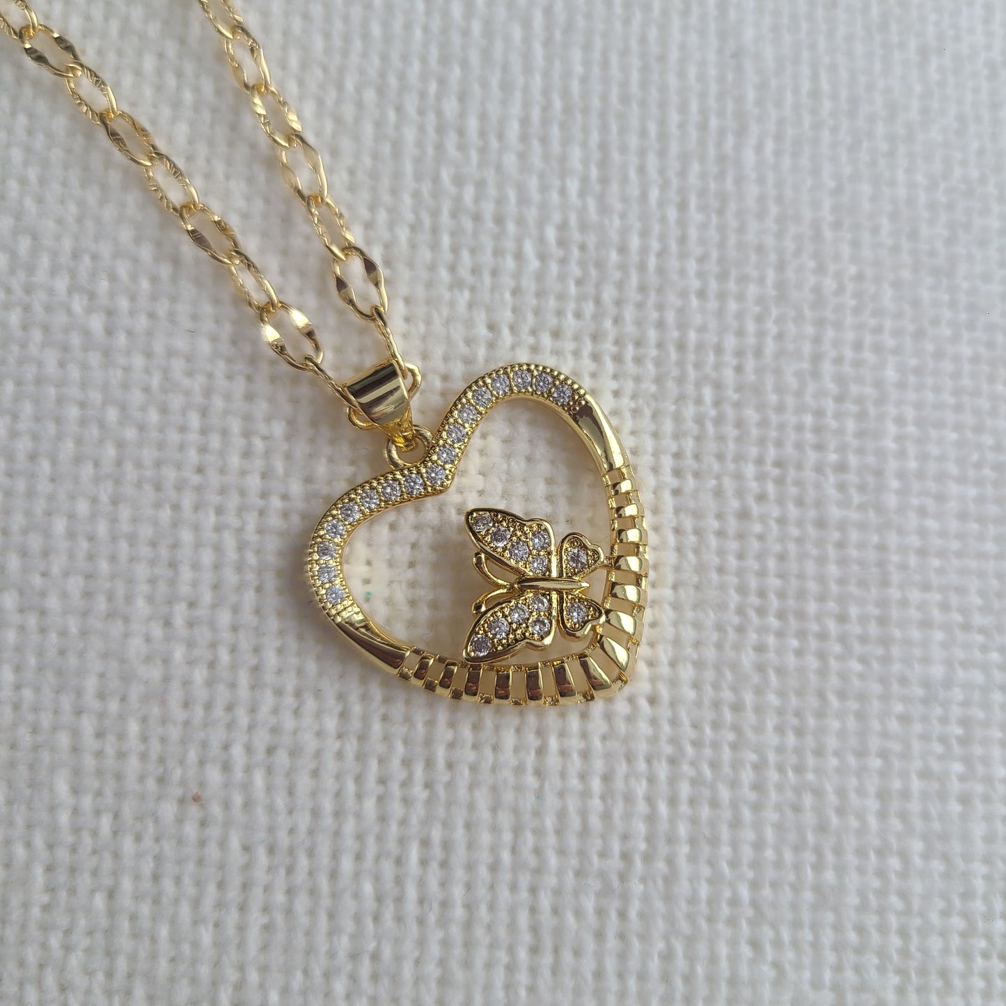 Heart & Butterfly Necklace