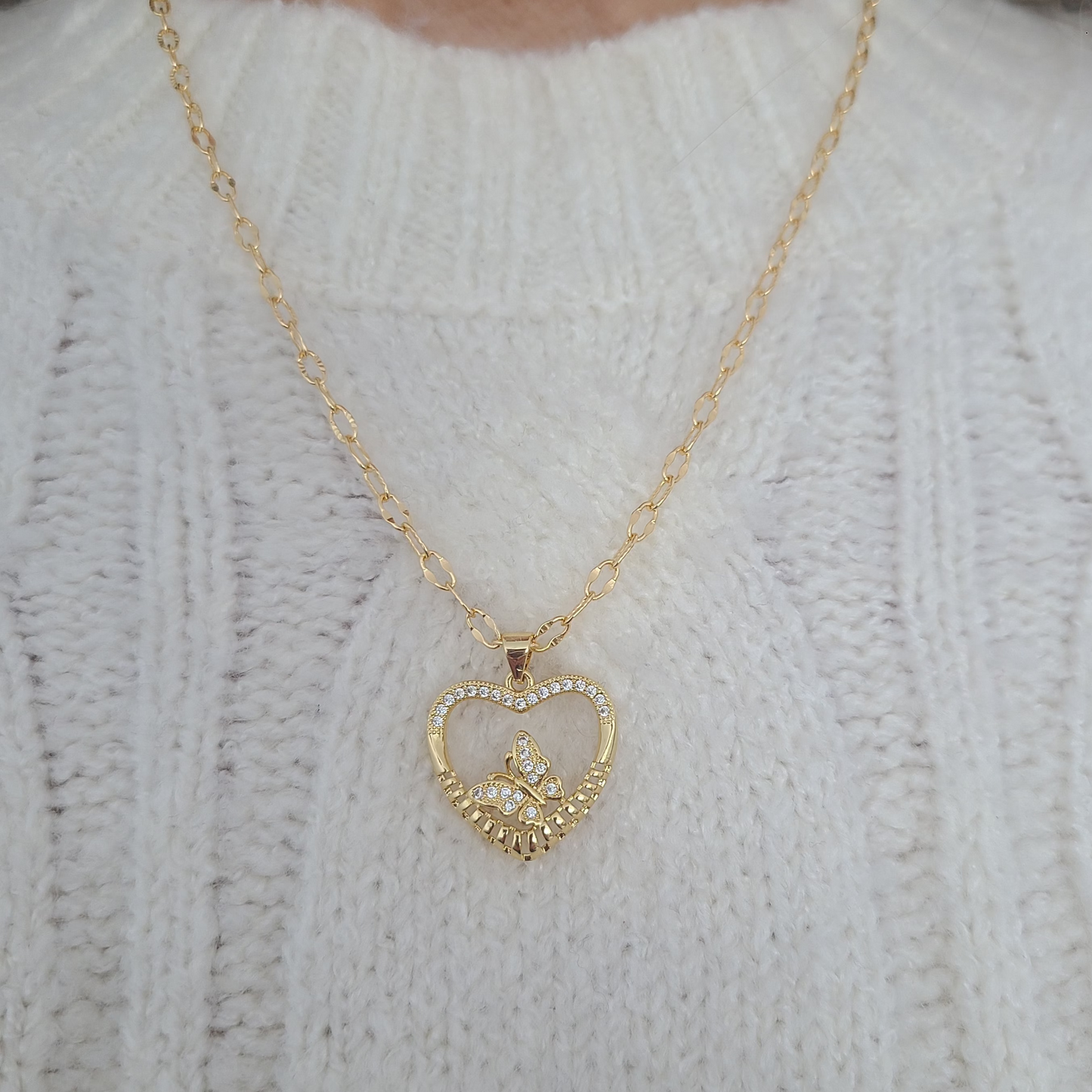 Heart & Butterfly Necklace