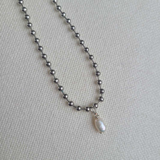 Silver Pearl Necklace