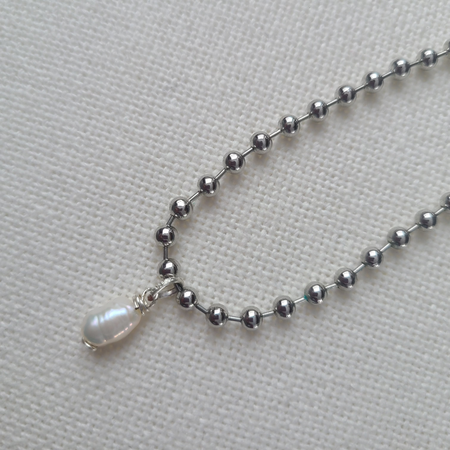 Silver Pearl Necklace