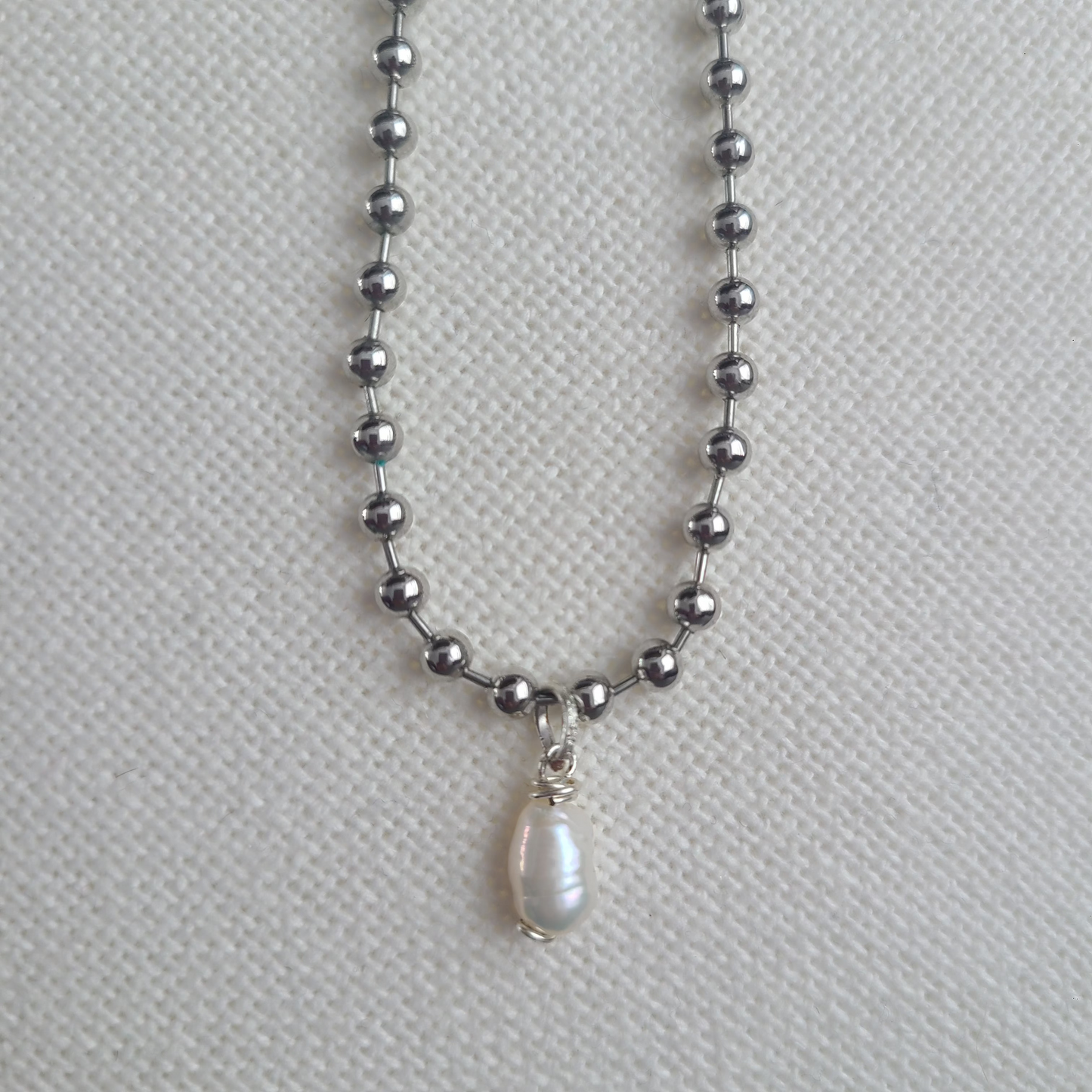 Silver Pearl Necklace