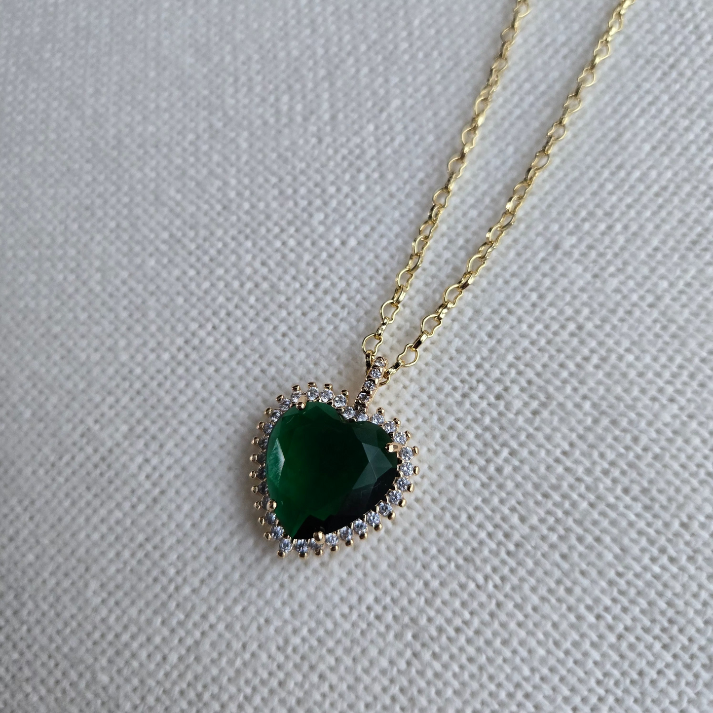 Emerald Green Heart Necklace
