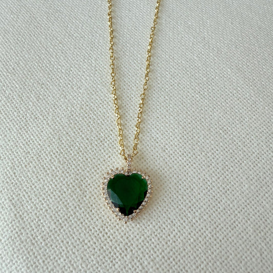 Emerald Green Heart Necklace