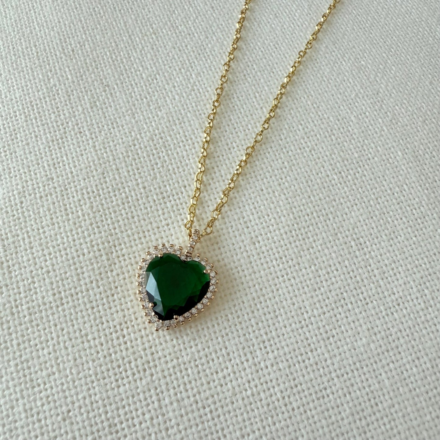 Emerald Green Heart Necklace