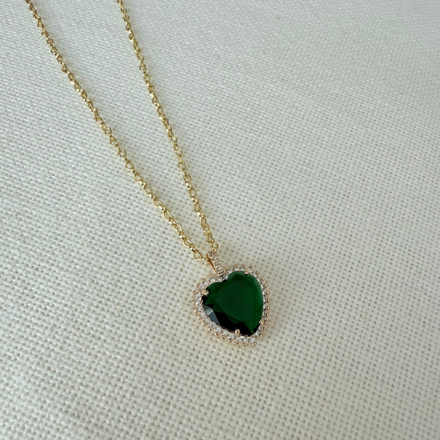 Emerald Green Heart Necklace