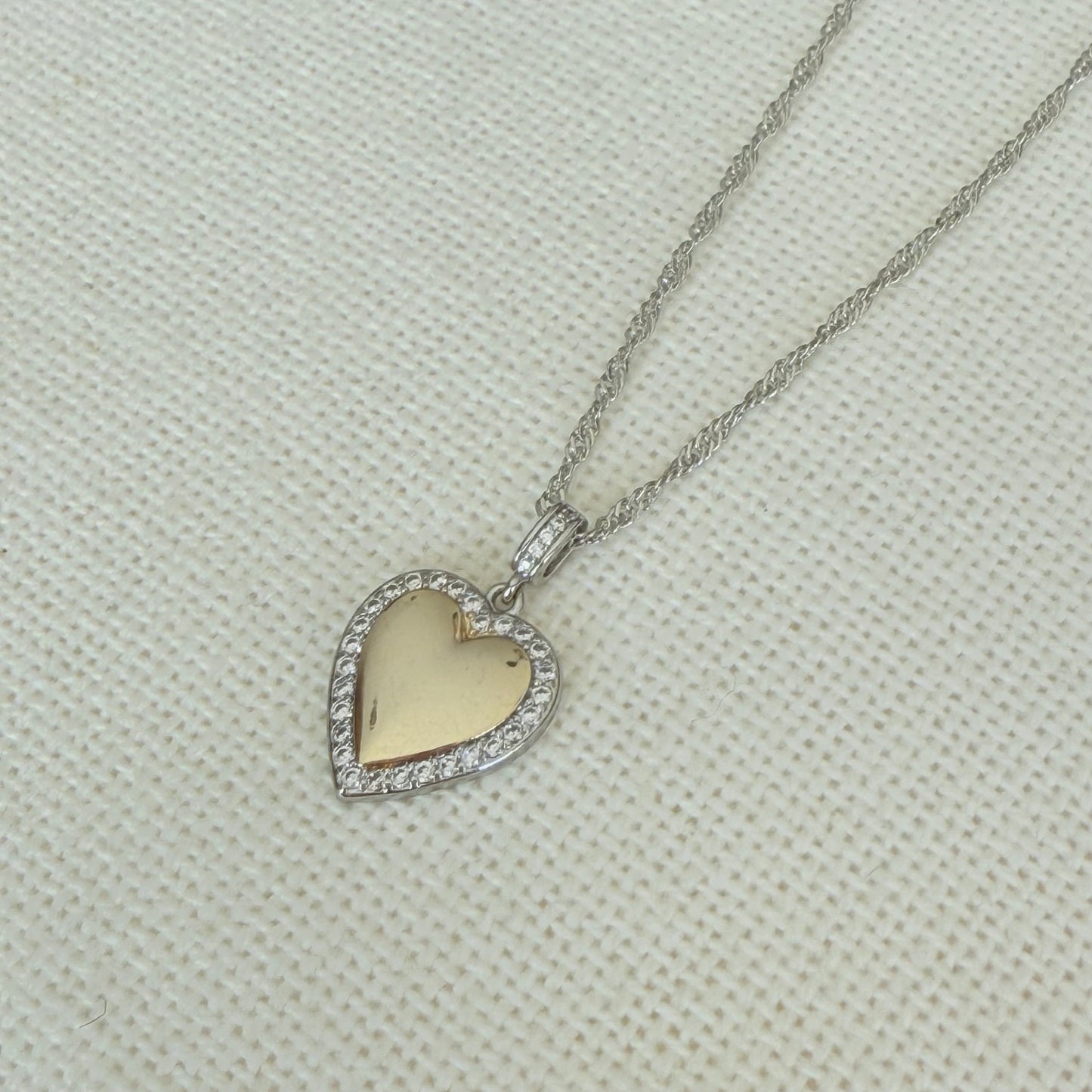 Golden Silver Heart Necklace