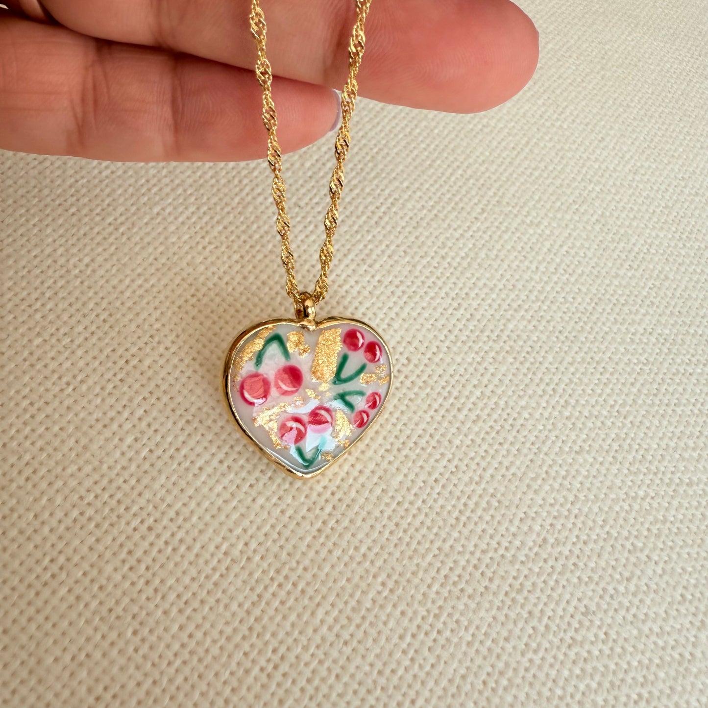 Cherry Heart Necklace