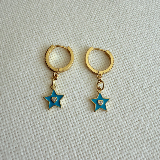 Boucles d'oreilles créoles Dream Blue